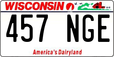 WI license plate 457NGE