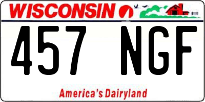 WI license plate 457NGF
