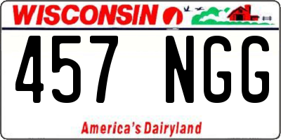 WI license plate 457NGG