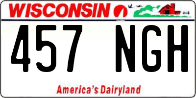 WI license plate 457NGH