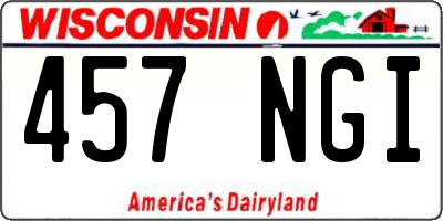 WI license plate 457NGI