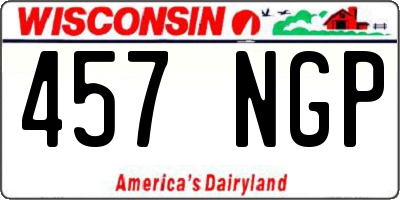 WI license plate 457NGP