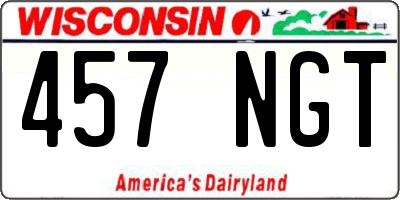 WI license plate 457NGT