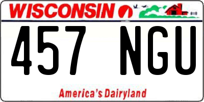WI license plate 457NGU
