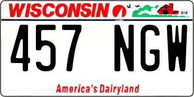 WI license plate 457NGW