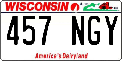 WI license plate 457NGY