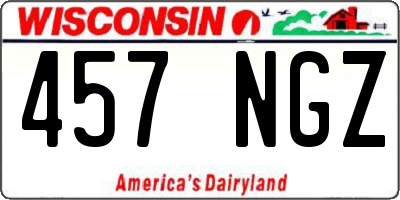 WI license plate 457NGZ