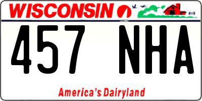 WI license plate 457NHA