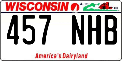WI license plate 457NHB
