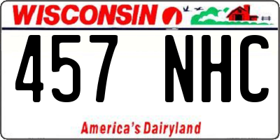 WI license plate 457NHC