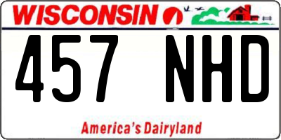 WI license plate 457NHD