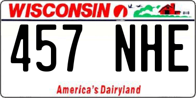 WI license plate 457NHE