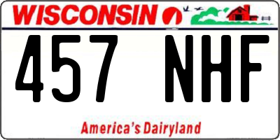 WI license plate 457NHF