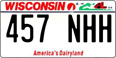 WI license plate 457NHH