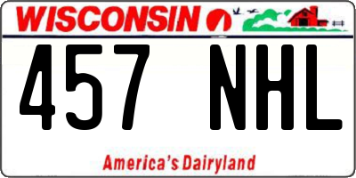 WI license plate 457NHL