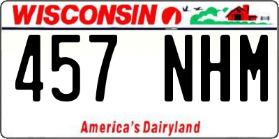 WI license plate 457NHM