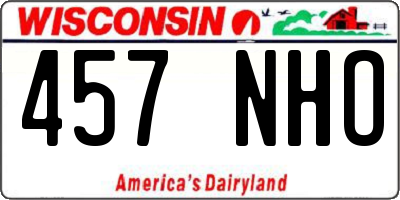 WI license plate 457NHO