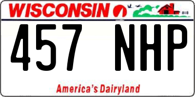 WI license plate 457NHP