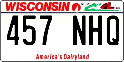 WI license plate 457NHQ