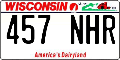 WI license plate 457NHR