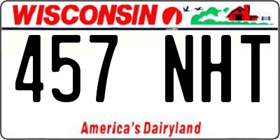 WI license plate 457NHT