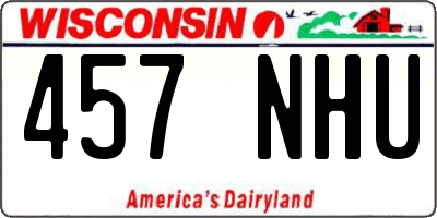 WI license plate 457NHU