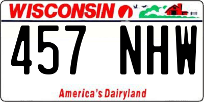 WI license plate 457NHW