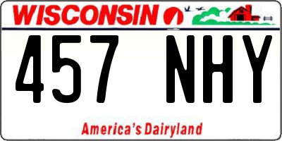 WI license plate 457NHY