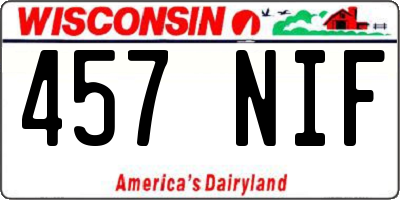 WI license plate 457NIF
