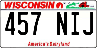 WI license plate 457NIJ
