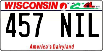 WI license plate 457NIL
