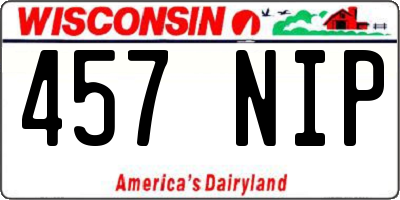 WI license plate 457NIP