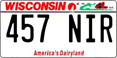 WI license plate 457NIR