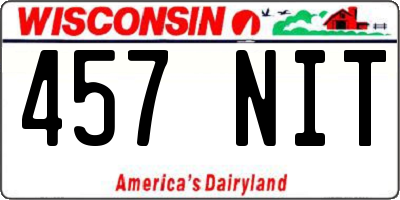 WI license plate 457NIT