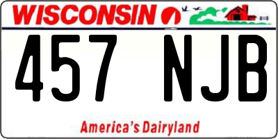 WI license plate 457NJB