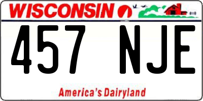 WI license plate 457NJE