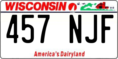 WI license plate 457NJF
