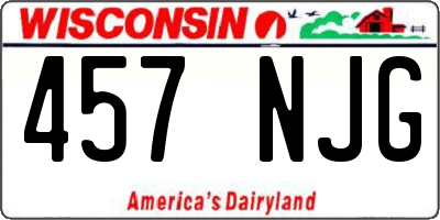 WI license plate 457NJG