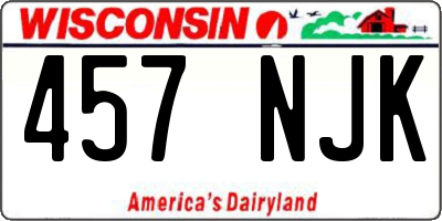 WI license plate 457NJK