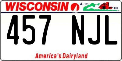 WI license plate 457NJL