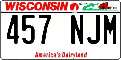 WI license plate 457NJM