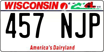 WI license plate 457NJP