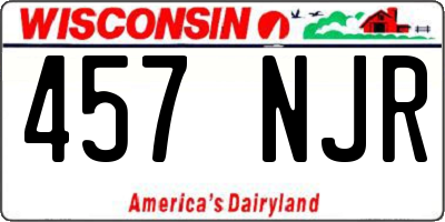 WI license plate 457NJR