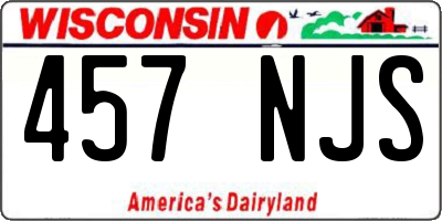 WI license plate 457NJS