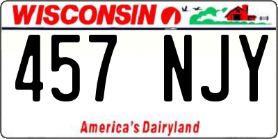 WI license plate 457NJY