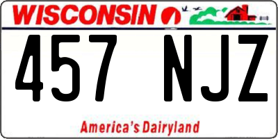 WI license plate 457NJZ