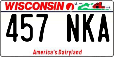 WI license plate 457NKA