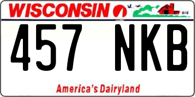 WI license plate 457NKB
