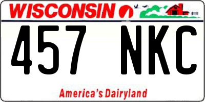 WI license plate 457NKC