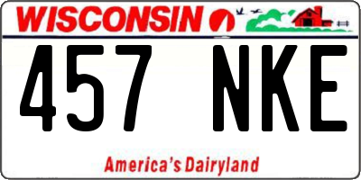 WI license plate 457NKE